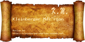 Kleinberger Márton névjegykártya
